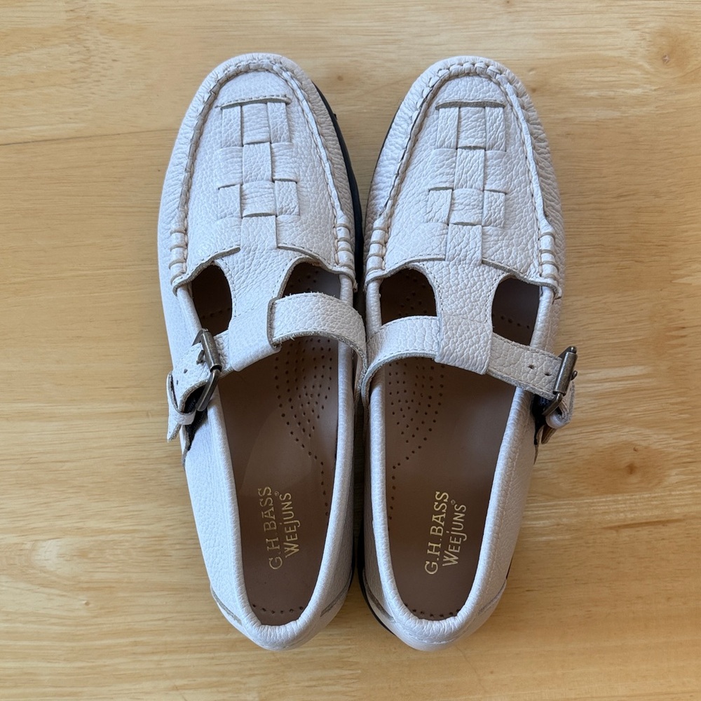 G.H. Bass Weejuns Fisherman MaryJane Leather Platform Loafer - Picture 9 of 10